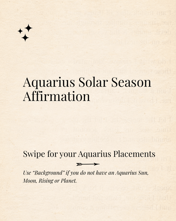 Aquarius Solar Season | Custom Fill-in-the-Blank Affirmation