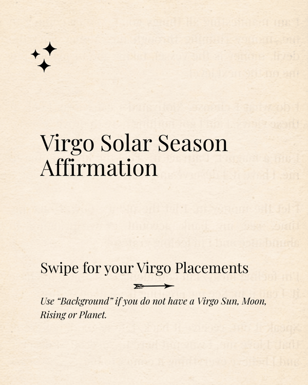 Virgo Solar Season ✨ Affirmation