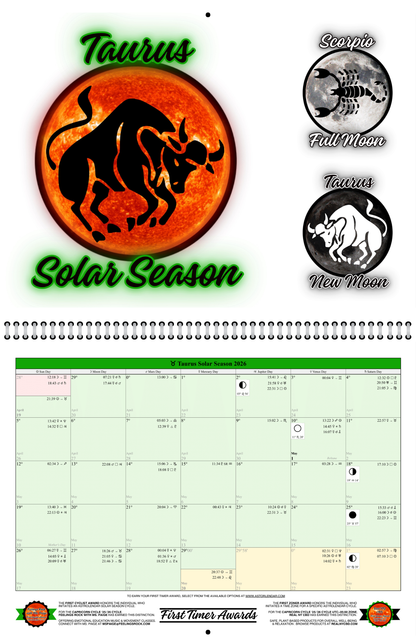 Astrolendar: Taurus Cycle '26-'27